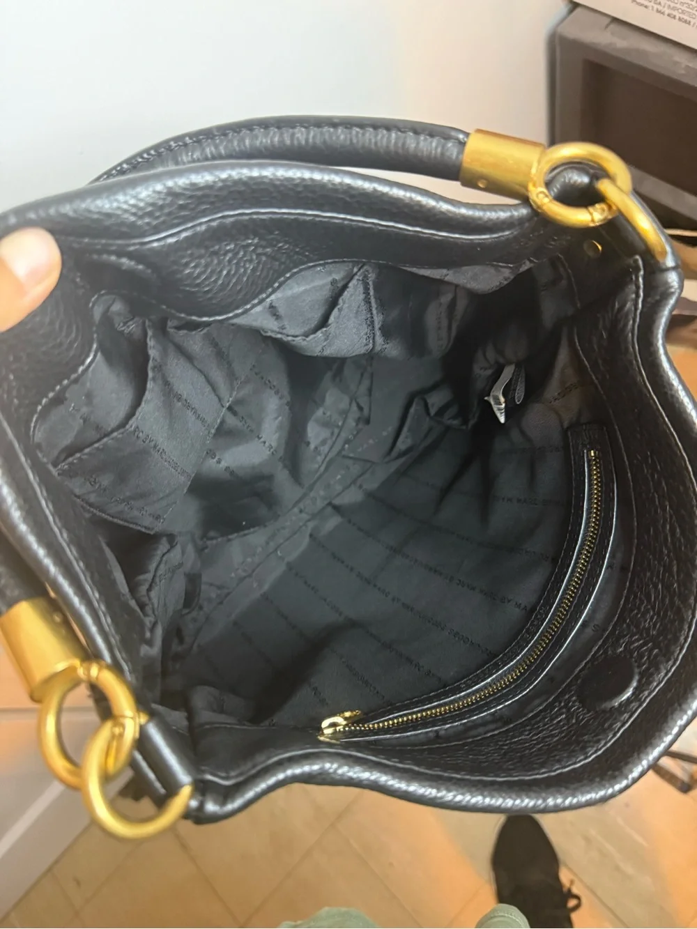 Marc by Marc Jacobs Black Pebbled Leather Hobo Bag